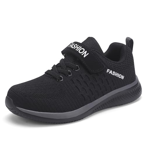 Sportschuhe Kinder Hallenschuhe Mädchen Sommerschuhe Laufschuhe Tennisschuhe Turnschuhe Kinderschuhe Trekkingschuhe Wanderschuhe Outdoor Jungen Outdoorschuhe Schwarz 37/EU von SKFLABOOF