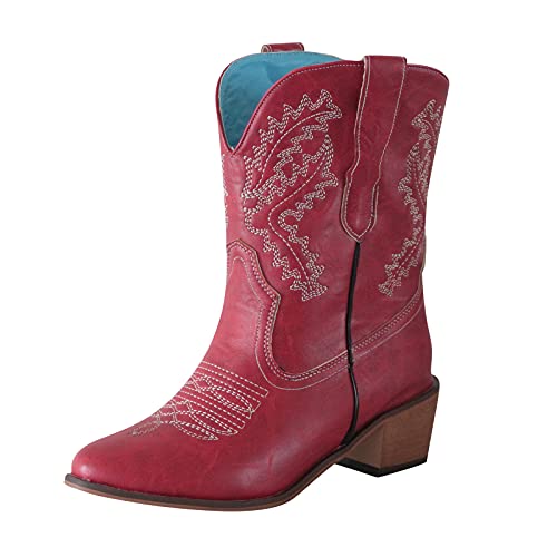 SKFLABOOF Stiefel Damen Boots Springerstiefel Winter Gefüttert Weiter Schaft Leder Schuhe Herbst Stiefeletten Flach Kniehohe Mit Weitem von SKFLABOOF