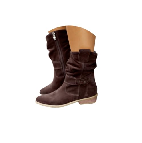 SKFLABOOF Stiefeletten Damen Mit Absatz - Winter Shoes Women Boots Winterboots Herbstschuhe High Heels Damenstiefeletten Schuhe Elegant 001d Kaffee, 40 EU von SKFLABOOF