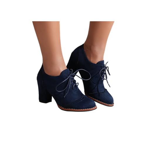 SKFLABOOF Stiefeletten Damen Mit Absatz - Winter Shoes Women Boots Winterboots Herbstschuhe High Heels Damenstiefeletten Schuhe Elegant 002c Blau, 40 EU von SKFLABOOF