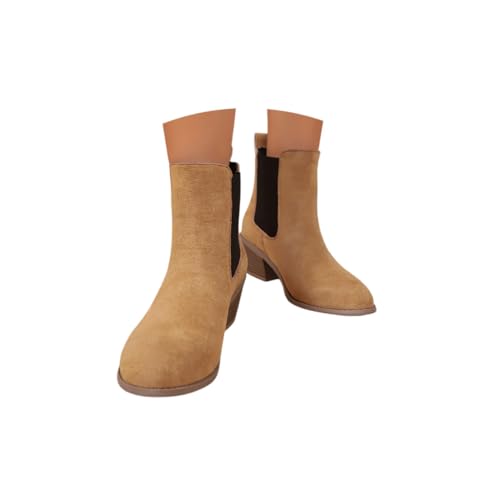 SKFLABOOF Stiefeletten Damen Mit Absatz - Winter Shoes Women Boots Winterboots Herbstschuhe High Heels Damenstiefeletten Schuhe Elegant 003c Khaki, 38 EU von SKFLABOOF