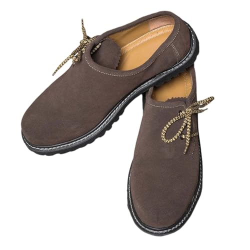 SKFLABOOF Trachtenschuhe Herren - Haferlschuhe für Männer Echtleder Herrenschuhe fürs Oktoberfest und Feierlichkeiten Mittelalter Trachten Schuhe Anzugschuhe Sneaker F 001b Kaffee, 39 EU von SKFLABOOF