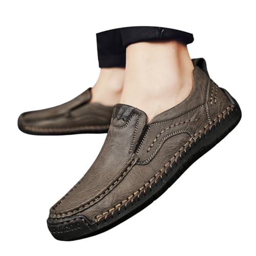 SKFLABOOF Trachtenschuhe Herren - Haferlschuhe für Männer Echtleder Herrenschuhe fürs Oktoberfest und Feierlichkeiten Mittelalter Trachten Schuhe Anzugschuhe Sneaker F 004d Khaki, 41 EU von SKFLABOOF