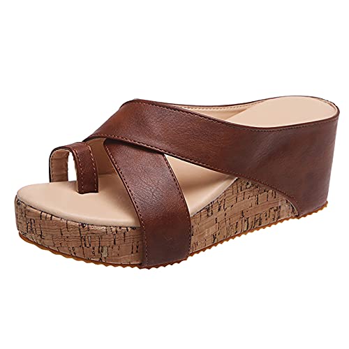 SKFLABOOF Wedges Damen Sommer Plateau Keilsandaletten Sandale Keilpumps Keilabsatz Wedges Weisse Sommerschuhe Schuhe Sale Peep Toe Sandalen Keilsandalen Frauen Espadrilles Weiß Weite H Pumps von SKFLABOOF