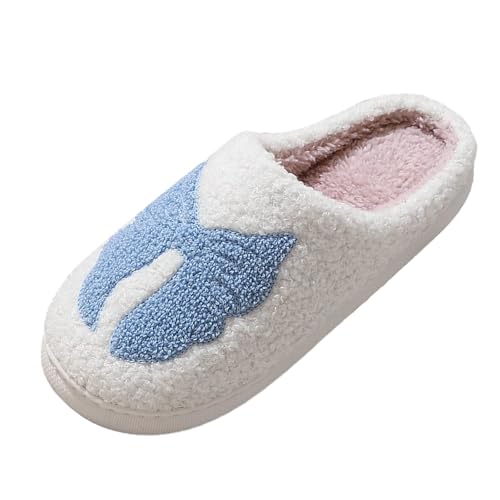 SKFLABOOF herren hausschuhe 42, Damen Plüsch Süße Hausschlappen Aesthetic Home Slippers Women Warm Witzige Flauschig Offen Teenager Mädchen F 008b Himmelblau, 42 von SKFLABOOF