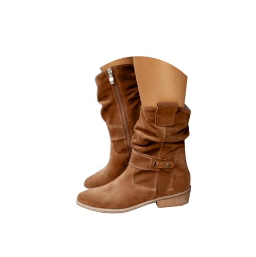 SKFLABOOF stiefeletten damen braun, Mit Absatz Winter Shoes Women Boots Winterboots Herbstschuhe High Heels Damenstiefeletten Schuhe Elegant 001c Braun, 39 EU von SKFLABOOF