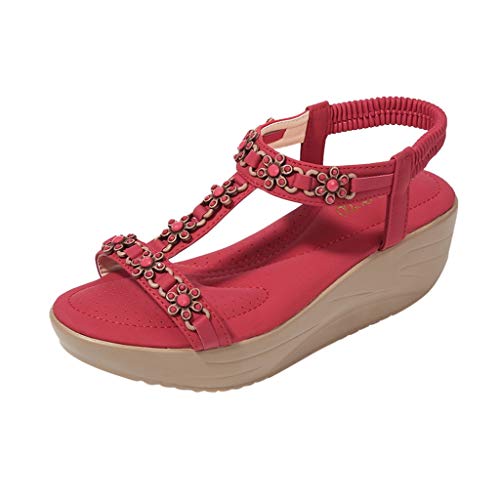 Sandalen Damen Sommer Latschen Offene Ausgefallene Hochzeitsschuhe Leichte Schuh Leder Gold Riemchensandalen Pantoletten Weite H Vorne Geschlossen Römische Damenschuhe Strandschuhe Flip Flops von SKFLABOOF