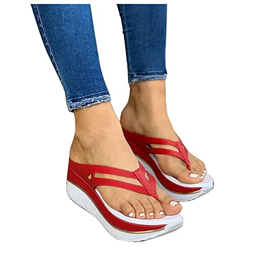 Sandalen & Slides Für Damen Sports Outdoor Zehentrenner Flip Flops Römersandalen Schwarz Strand Leder Flip-Flops Flipflops Slingback Elegant Flop Orthopädische Schuhe Wedges Blau Latschen Badeschuhe von SKFLABOOF