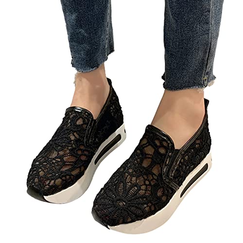 Sneaker Damen Spitze Sommerschuhe Bunt Platform Canvas Schuhe Frühling Elieberlin Hochzeit Turnschuhe Trachtenschuhe Sommer Comfort Brautschuhe Ortopädicheschuhe -Sale Mesh Hohle Boots Sabots von SKFLABOOF