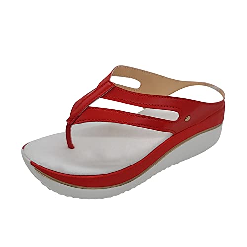 Sommerschuhe Damen Slingback Mit Absatz Zehentrenner Römersandalen Flip Flops Outdoor Leder Sports Flop Orthopädische Strand Sandalen Elegant Flipflops Blau Flach High Heels Orthopädischeschuhedamen von SKFLABOOF