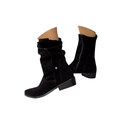 Stiefeletten Damen Mit Absatz - Winter Shoes Women Boots Winterboots Herbstschuhe High Heels Damenstiefeletten Schuhe Elegant 001b Schwarz, 44 EU von SKFLABOOF