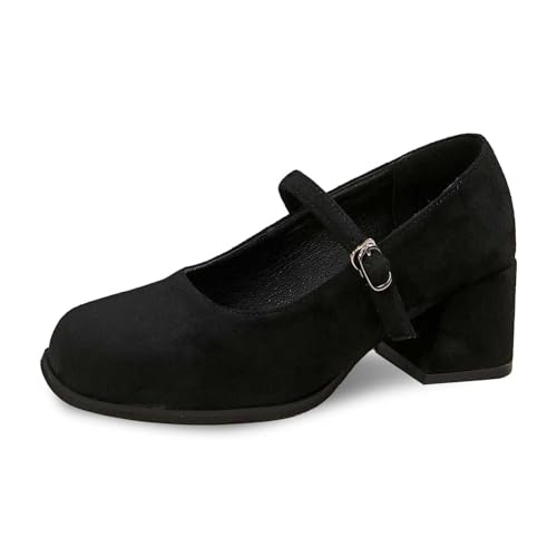 Trachtenschuhe Damen - Oktoberfest Hohe Schuhe Zum Dirndl High Heels Trachtenstiefel Mit Absatz Bequem Stöckelschuhe Pumps Absatzschuhe 005a Schwarz, 36/EU von SKFLABOOF
