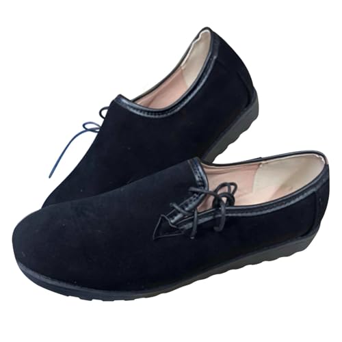 Trachtenschuhe Herren - Haferlschuhe für Männer Echtleder Herrenschuhe fürs Oktoberfest und Feierlichkeiten Mittelalter Trachten Schuhe Anzugschuhe Sneaker F 001a Schwarz, 40 EU von SKFLABOOF