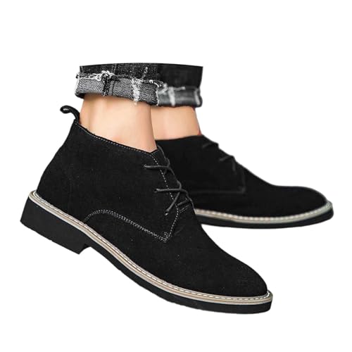 Trachtenschuhe Herren - Haferlschuhe für Männer Echtleder Herrenschuhe fürs Oktoberfest und Feierlichkeiten Mittelalter Trachten Schuhe Anzugschuhe Sneaker F 003a Schwarz, 41 EU von SKFLABOOF