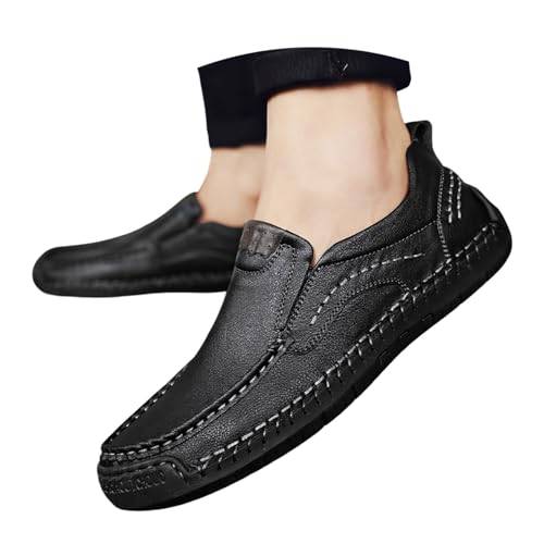 Trachtenschuhe Herren - Haferlschuhe für Männer Echtleder Herrenschuhe fürs Oktoberfest und Feierlichkeiten Mittelalter Trachten Schuhe Anzugschuhe Sneaker F 004a Schwarz, 38 EU von SKFLABOOF
