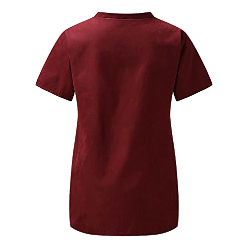 V Ausschnitt T Shirt Damen Kurzarm Pflegebekleidung V-Ausschnitt Bunt Set Kurzarm Weiss T Shirt T-Shirt Unregelmäßiger Sommer T-Shirts Shirts Kasaks von SKFLABOOF