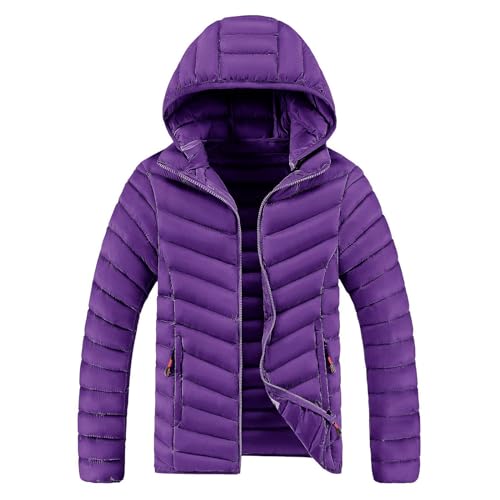 SKFLABOOF Daunenjacke Herren Leicht Jacke Übergangsjacke 2025 Outdoorjacke Leichte Wasserdicht Autumn Jacket Men Lila, L von SKFLABOOF