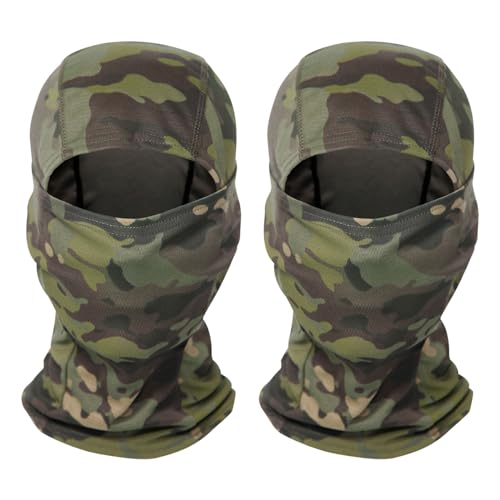 SKHAOVS 2 Stück Camouflage Taktisch Sturmhauben,Mens Camouflage Balaclava,Camouflage Face Cover,Winddichte Vollgesichtsabdeckung,Skimaske für Outdoorsports Laufen, Motorrad (2 PCS) von SKHAOVS