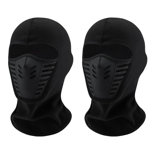 SKHAOVS 2 Stück Sturmhaube mit atmungsaktivem Mesh-Silikon-Panel, Sturmhaube für Herren und Damen, Winter Skimaske Balaclava, Warm Gesichtshaube Schwarz Vollgesichtsmaske, für Outdoorsports (Schwarz) SKHAOVS 2 Stück Sturmhaube mit atmungsaktivem Mesh-Silikon-Panel, Sturmhaube für Herren und Damen, Winter Skimaske Balaclava, Warm Gesichtshaube Schwarz Vollgesichtsmaske, für Outdoorsports (Schwarz) von SKHAOVS