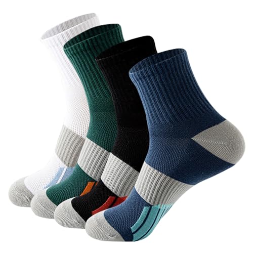 SKHAOVS Thermosocken Herren,Farbblock-Basketballsocken,Warme Thermosocken Winter Socken Männer,Socken für Männer in der Mitte der Wade ür kaltes Wetter im Freien (4 Farben) von SKHAOVS