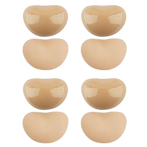 SKHAOVS 4 Paar Selbstklebende BH Pads Einlagen Abnehmbare Hochdrücken Brustvergrößerer,BH Insert Pads,bh einlagen push up,Push Up Pads Abnehmbare, für BHs Bikini Badeanzug Sport (Herzförmig) von SKHAOVS