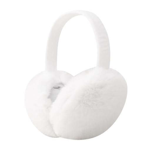 SKICEE Winter Ohrenwärmer Damen Unisex Plüsch Ohrenschützer Faltbare Warme Weiche Ohrenschutz Outdoor Faux Fur Earmuffs für Damen Herren (Weiß) von SKICEE