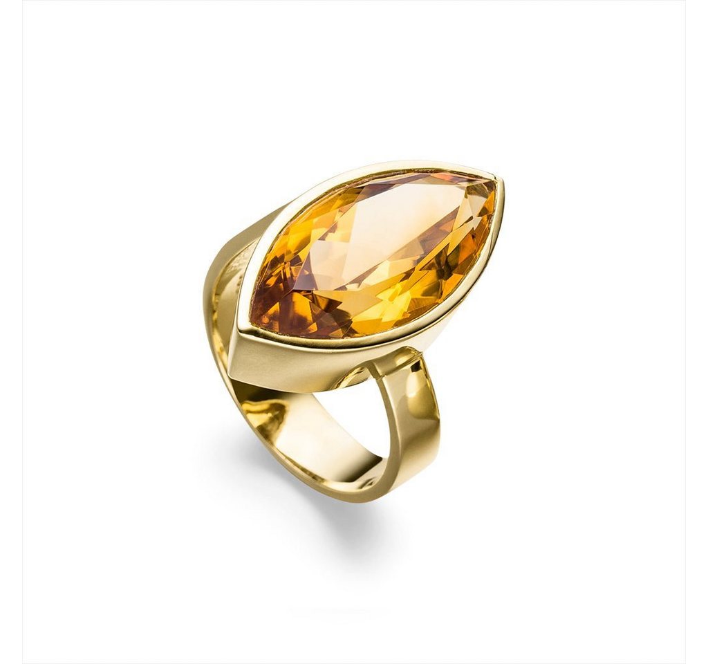 SKIELKA DESIGNSCHMUCK Goldring Citrin Ring Schiffchen" 13,3 ct. (Gelbgold 585), hochwertige Goldschmiedearbeit aus Deutschland" von SKIELKA DESIGNSCHMUCK