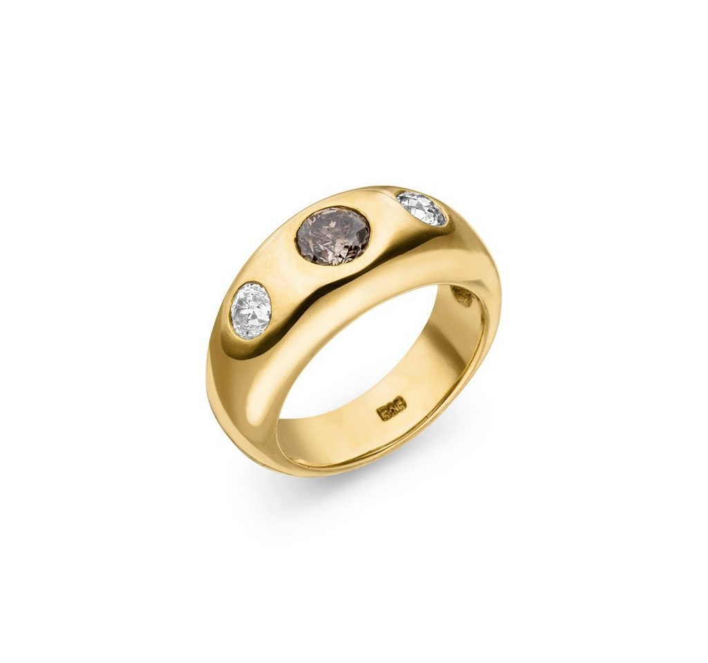 SKIELKA DESIGNSCHMUCK Goldring Diamant Ring 0,75 ct. / 0,66 ct. (Gelbgold 585), hochwertige Goldschmiedearbeit aus Deutschland von SKIELKA DESIGNSCHMUCK