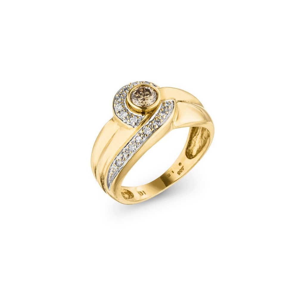 SKIELKA DESIGNSCHMUCK Goldring Diamant Ring Bicolor" 0,34 Karat (Gelbgold 585 / Weißgold 585), hochwertige Goldschmiedearbeit aus Deutschland" von SKIELKA DESIGNSCHMUCK