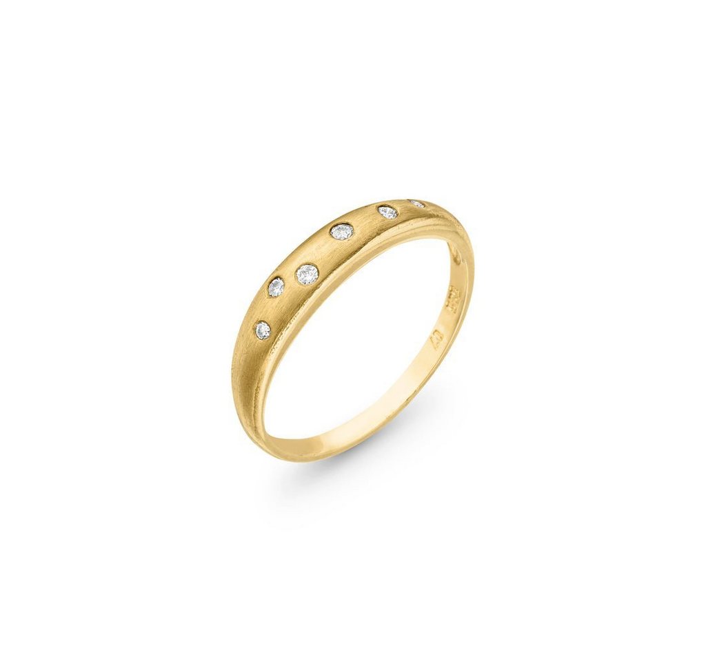 SKIELKA DESIGNSCHMUCK Goldring Goldring mit 6 Diamanten (Gelbgold 585), hochwertige Goldschmiedearbeit aus Deutschland von SKIELKA DESIGNSCHMUCK