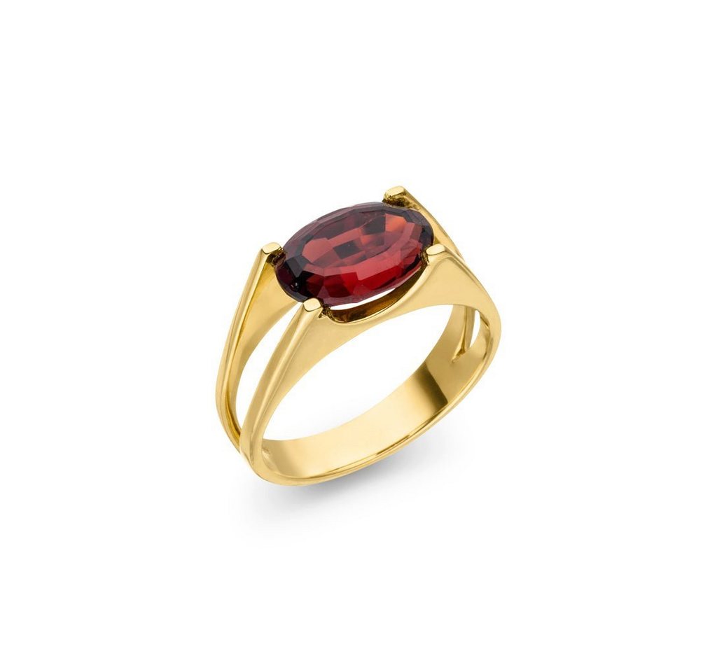 SKIELKA DESIGNSCHMUCK Goldring Granat (Rhodolith) Ring 5,0 ct. (Gelbgold 585), hochwertige Goldschmiedearbeit aus Deutschland von SKIELKA DESIGNSCHMUCK