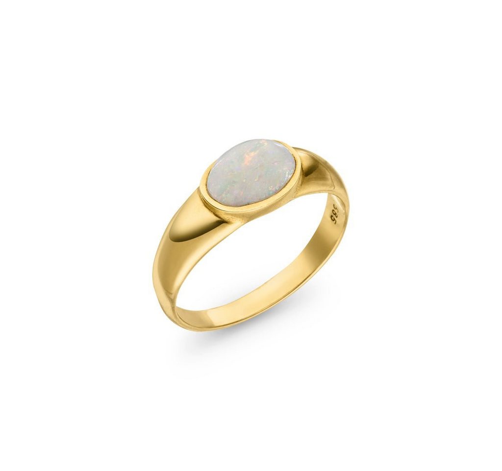 SKIELKA DESIGNSCHMUCK Goldring Opal Ring 1,3 ct. (Gelbgold 585), hochwertige Goldschmiedearbeit aus Deutschland von SKIELKA DESIGNSCHMUCK