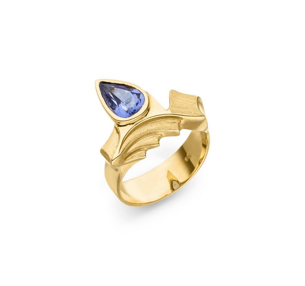 SKIELKA DESIGNSCHMUCK Goldring Tansanit Ring Stairs" 1,2 ct. (Gelbgold 585), hochwertige Goldschmiedearbeit aus Deutschland" von SKIELKA DESIGNSCHMUCK