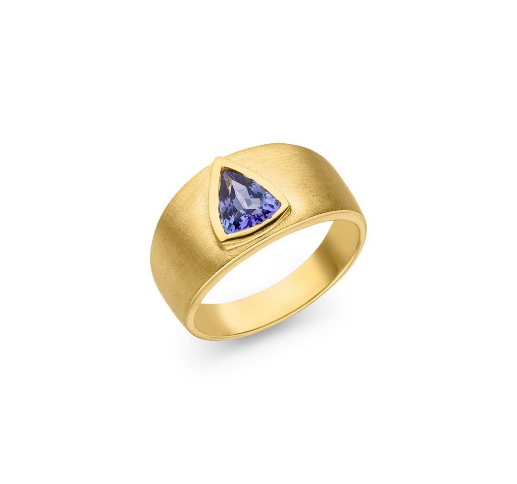 SKIELKA DESIGNSCHMUCK Goldring Tansanit Ring Triangle" 1,54 ct. (Gelbgold 750), hochwertige Goldschmiedearbeit aus Deutschland" von SKIELKA DESIGNSCHMUCK