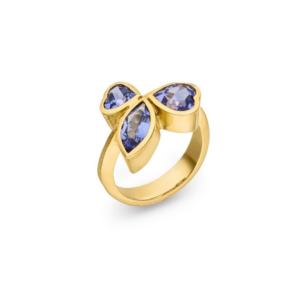 SKIELKA DESIGNSCHMUCK Goldring Tansanit Ring Trio" 2,90 ct. (Gelbgold 750), hochwertige Goldschmiedearbeit aus Deutschland" von SKIELKA DESIGNSCHMUCK