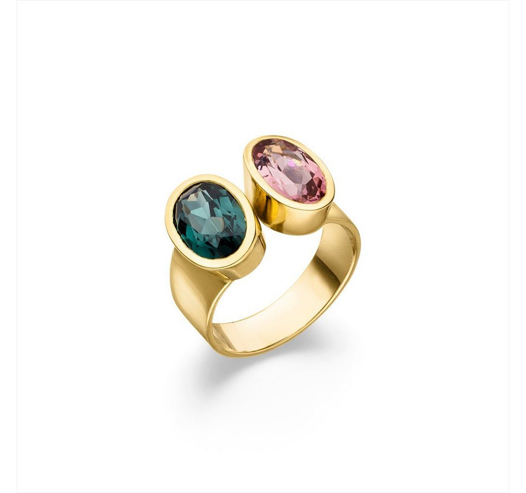 SKIELKA DESIGNSCHMUCK Goldring Turmalin Ring 5 ct. (Gelbgold 585), hochwertige Goldschmiedearbeit aus Deutschland von SKIELKA DESIGNSCHMUCK