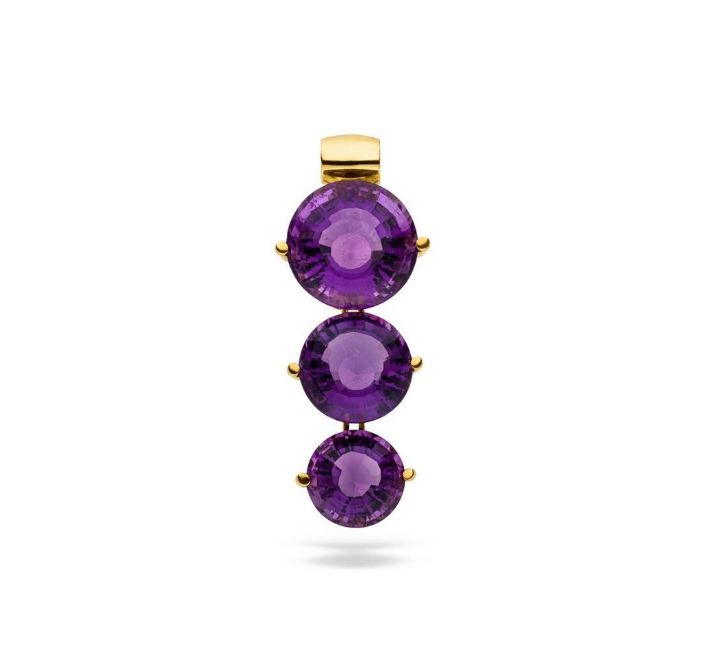 SKIELKA DESIGNSCHMUCK Kettenanhänger Amethyst Anhänger Trio Infernale" (Gelbgold 585), hochwertige Goldschmiedearbeit aus Deutschland" von SKIELKA DESIGNSCHMUCK