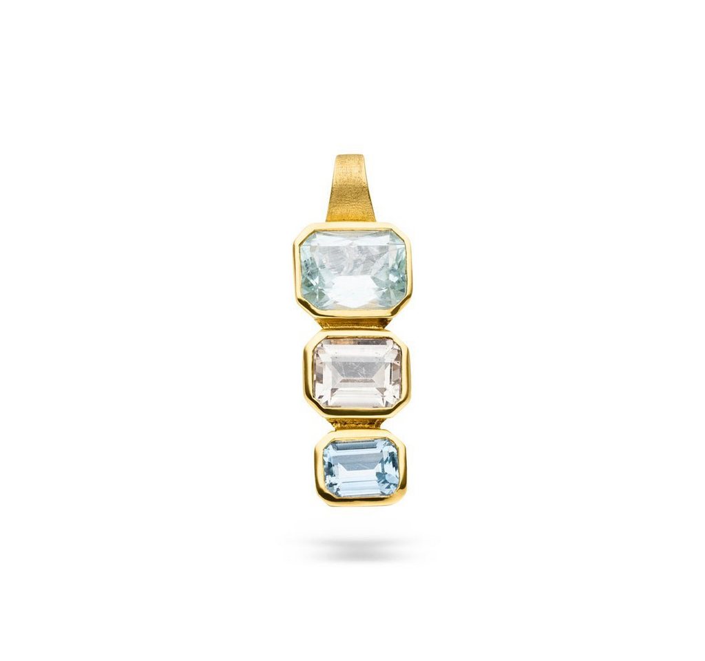 SKIELKA DESIGNSCHMUCK Kettenanhänger Aquamarin Anhänger Trio" 8,0 ct. (Gelbgold 585), hochwertige Goldschmiedearbeit aus Deutschland" von SKIELKA DESIGNSCHMUCK