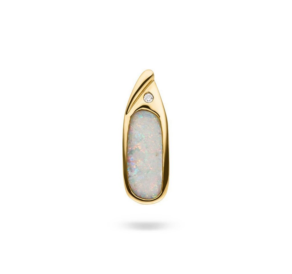 SKIELKA DESIGNSCHMUCK Kettenanhänger Opal Anhänger 2,45 ct. mit Diamanten (Gelbgold 585), hochwertige Goldschmiedearbeit aus Deutschland von SKIELKA DESIGNSCHMUCK