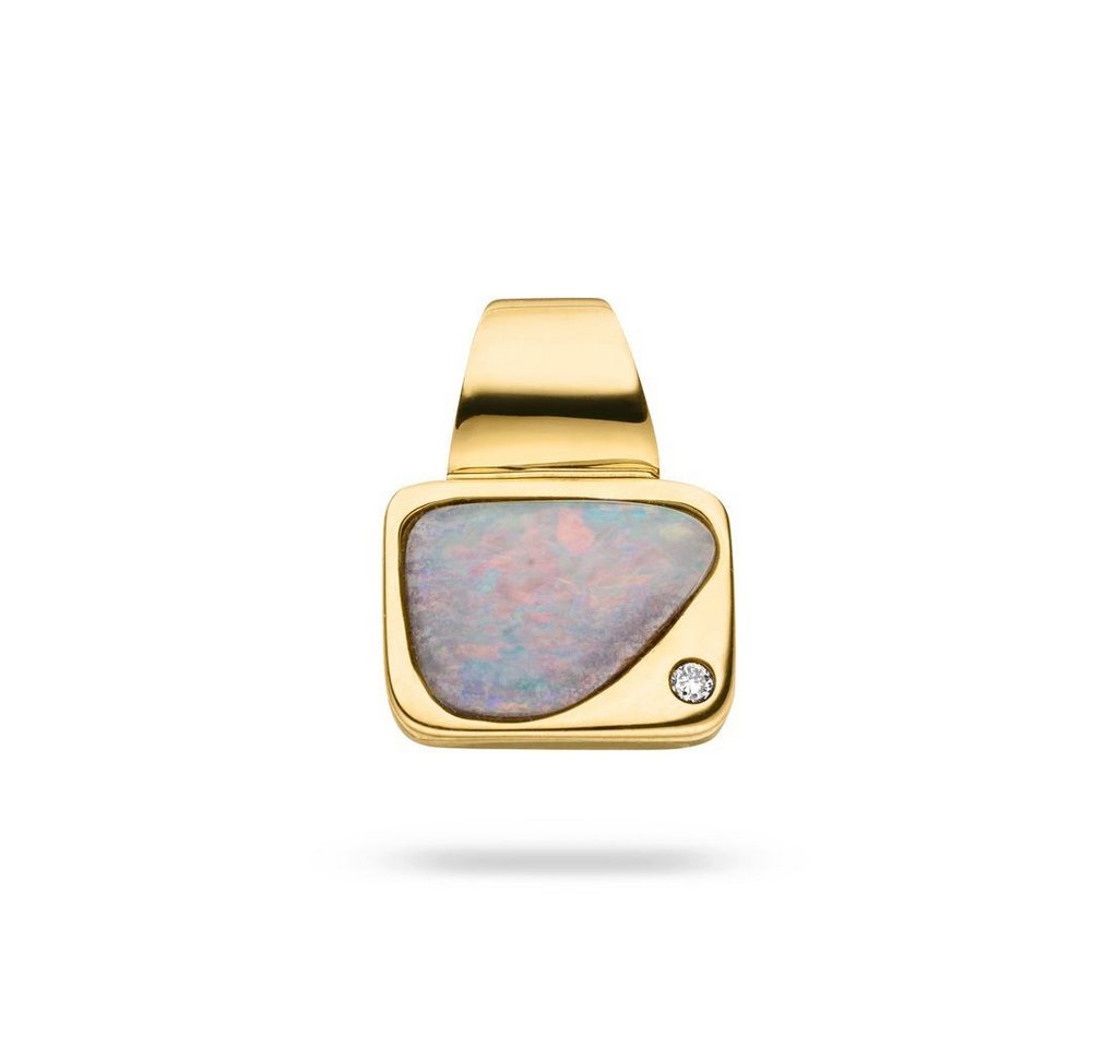 SKIELKA DESIGNSCHMUCK Kettenanhänger Opal Anhänger 2,5 ct. mit Diamant (Gelbgold 585), hochwertige Goldschmiedearbeit aus Deutschland von SKIELKA DESIGNSCHMUCK