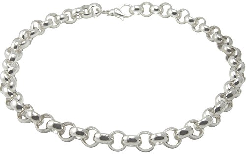 Silberkette Damen 925 Sterlingsilber • Erbskette 50 cm • hochglanzpoliert • 12 mm breit • verstellbar • Collier mit Geschenkbox • kombinierbar mit Armband B00MQOJ2J8 • Goldschmiedequalität von Skielka Designschmuck