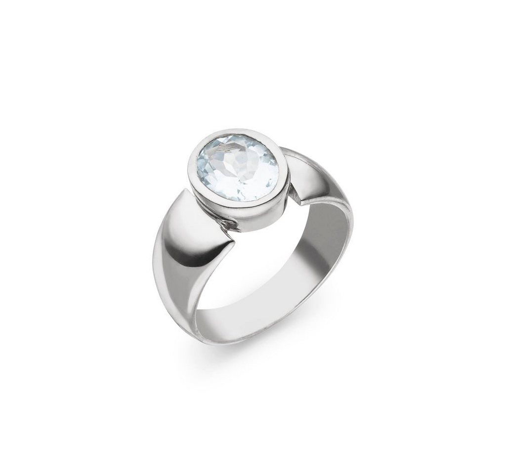 SKIELKA DESIGNSCHMUCK Silberring Aquamarin Ring 11x9 mm (Sterling Silber 925) (1-tlg), hochwertige Goldschmiedearbeit aus Deutschland von SKIELKA DESIGNSCHMUCK