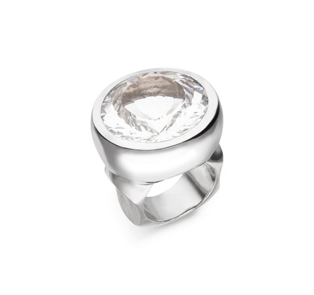 SKIELKA DESIGNSCHMUCK Silberring Bergkristall Ring Round" 26 mm (Sterling Silber 925) (1-tlg), hochwertige Goldschmiedearbeit aus Deutschland" von SKIELKA DESIGNSCHMUCK