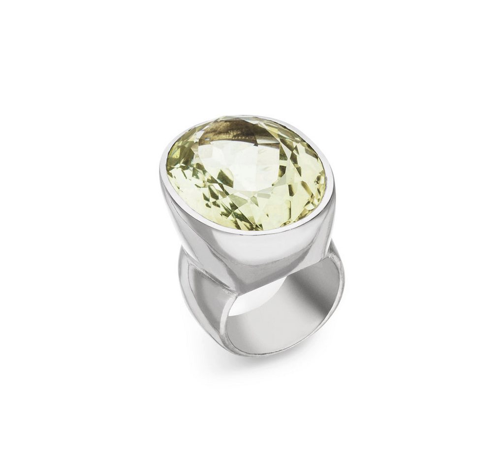 SKIELKA DESIGNSCHMUCK Silberring Lemon Citrin Ring 28x20 mm (Sterling Silber 925) (1-tlg), hochwertige Goldschmiedearbeit aus Deutschland von SKIELKA DESIGNSCHMUCK