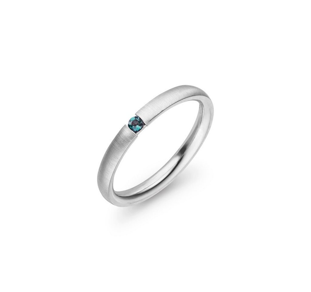 SKIELKA DESIGNSCHMUCK Silberring SILBER RING MIT NATÜRLICHEM ALEXANDRIT 2,4 MM (STERLING SILBER 925) (1-tlg), hochwertige Goldschmiedearbeit aus Deutschland von SKIELKA DESIGNSCHMUCK