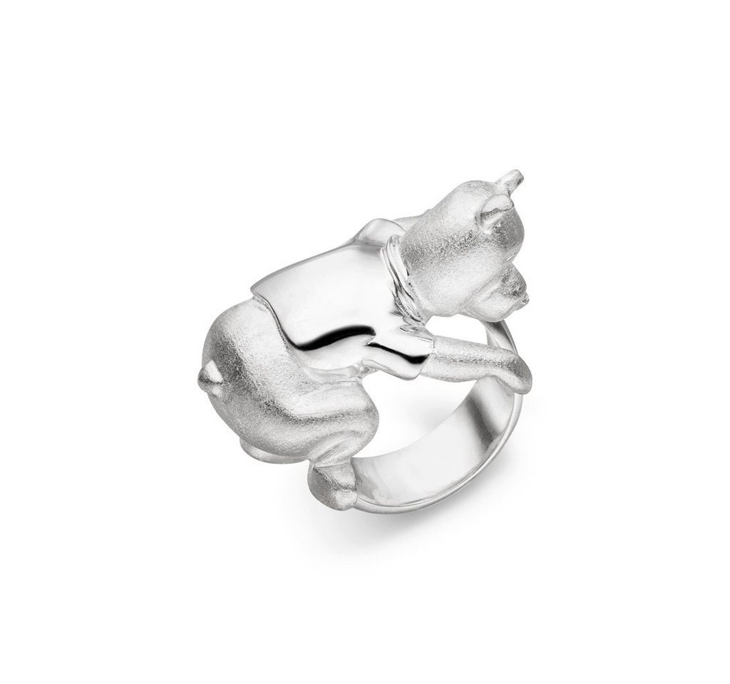 SKIELKA DESIGNSCHMUCK Silberring Silber Ring Bär" (Sterling Silber 925) (1-tlg), hochwertige Goldschmiedearbeit aus Deutschland" von SKIELKA DESIGNSCHMUCK
