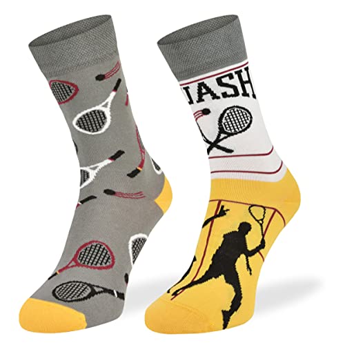 SKIETY Bunte Interessante Socken - Lustige Seltsame Socken - Verrückte Ausgefallene Socken - Skurrile Socken für Erwachsene - Baumwolle - für Frauen Männer - Squash – 43-46 von SKIETY