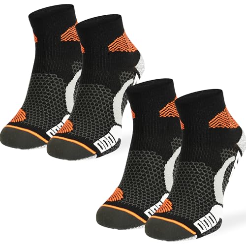 SKIETY Laufsocken mit Silber Ionen Comodo Run1 - Wandersocken - Technische Socken - DryTex und Siltex AG+ Technologie mit Silberionen - Schwarz Orange - Größe 39-42 - 2 Paare von SKIETY