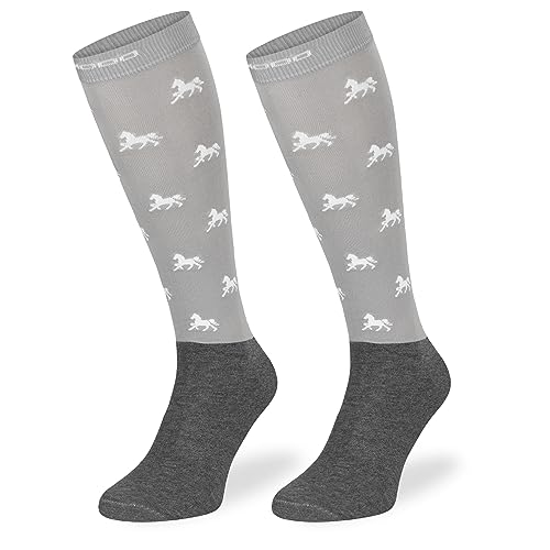 SKIETY Reitsocken aus Mikrofaser – Damen & Kinder – Kniestrümpfe Unisex Erwachsene Grau Größe 35-38 von SKIETY