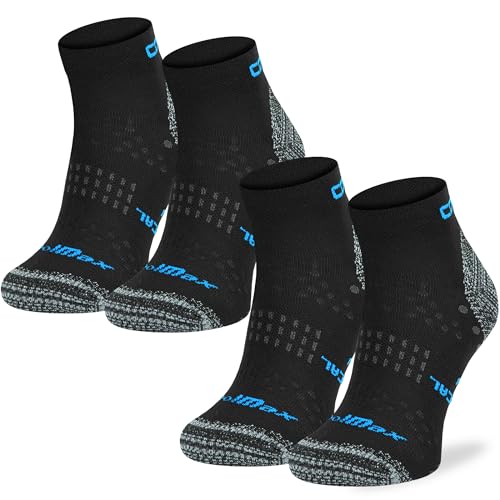 SKIETY Schnelltrocknende Sport Laufsocken Comodo Run5 - Wandersocken - Technische Socken - Atmungsaktiv Antibakteriell - 65% Polyester Coolmax - Schwarz - Größe 43-46 - 2 Paare von SKIETY